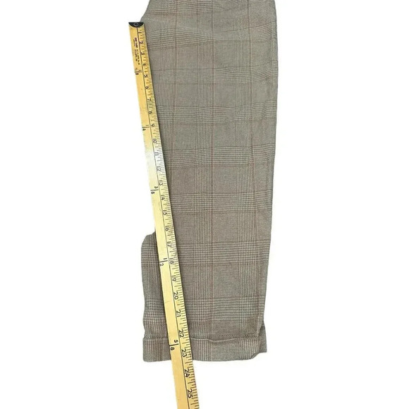 Brixton Women's Beige Plaid Cotton Blend Straight Leg High Rise Pant Size 24 - Picture 4 of 7